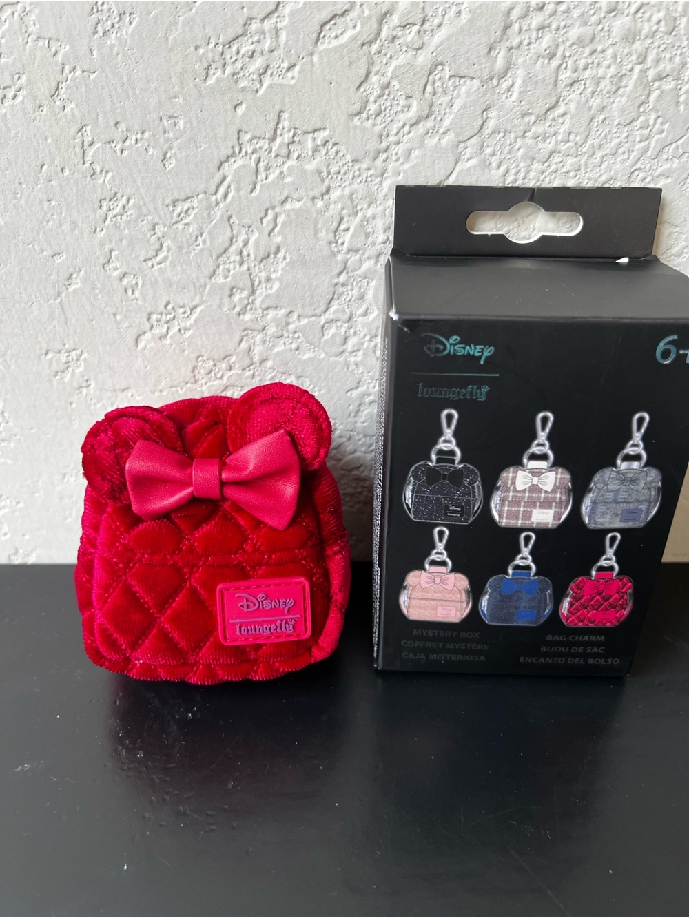 Loungefly Disney Minnie Mouse Glitter Mystery Mini Bag Charm - Red Velvet